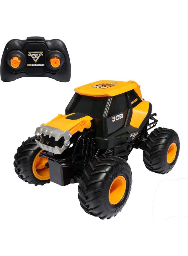 Monster Jam JCB Digatron RC Monster Truck (1:15, Yellow) - Image 2
